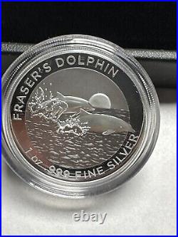 Australia 2021 Fraser's Dolphin 1 oz. 999 Silver $5 High Relief Proof Box & COA Australia 2021 Fraser's Dolphin 1 oz. 999 Silver $5 High Relief Proof Box & COA