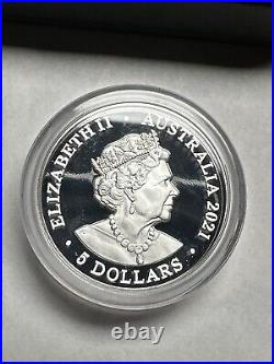 Australia 2021 Fraser's Dolphin 1 oz. 999 Silver $5 High Relief Proof Box & COA Australia 2021 Fraser's Dolphin 1 oz. 999 Silver $5 High Relief Proof Box & COA
