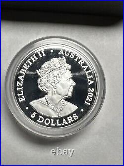 Australia 2021 Fraser's Dolphin 1 oz. 999 Silver $5 High Relief Proof Box & COA Australia 2021 Fraser's Dolphin 1 oz. 999 Silver $5 High Relief Proof Box & COA