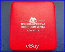 Australia 50cents $0,5 2008 2010 Proof Lunar I Tiger 1/2oz Silver BOX & COA RARE