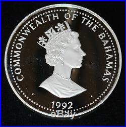 Bahamas $100 Dollars 1992 Proof silver Kilo Discovery of New World Box & COA
