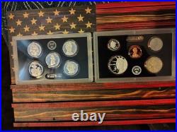 Beautiful hand Made Cherry Collector Box! With SILVER PROOF SET 250 Yrs