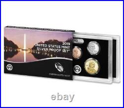 Box Of 44 2019 U. S. Mint 10 Coin Silver Proof Sets, Mint Sealed, No W Penny