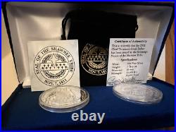 Box Set 2 2002 Shawnee Tribe Chief Tecumseh 1 Oz. 999 Silver Proof $1 Coin Box Set 2 2002 Shawnee Tribe Chief Tecumseh 1 Oz. 999 Silver Proof $1 Coin