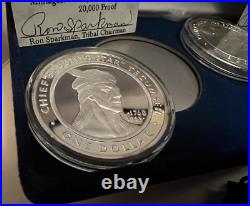 Box Set 2 2002 Shawnee Tribe Chief Tecumseh 1 Oz. 999 Silver Proof $1 Coin Box Set 2 2002 Shawnee Tribe Chief Tecumseh 1 Oz. 999 Silver Proof $1 Coin