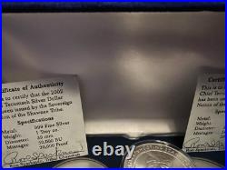 Box Set 2 2002 Shawnee Tribe Chief Tecumseh 1 Oz. 999 Silver Proof $1 Coin Box Set 2 2002 Shawnee Tribe Chief Tecumseh 1 Oz. 999 Silver Proof $1 Coin