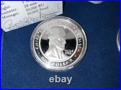 Box Set 2 2002 Shawnee Tribe Chief Tecumseh 1 Oz. 999 Silver Proof $1 Coin Box Set 2 2002 Shawnee Tribe Chief Tecumseh 1 Oz. 999 Silver Proof $1 Coin