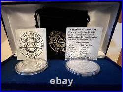 Box Set 2 2002 Shawnee Tribe Chief Tecumseh 1 Oz. 999 Silver Proof $1 Coin Box Set 2 2002 Shawnee Tribe Chief Tecumseh 1 Oz. 999 Silver Proof $1 Coin