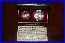 CHINA 1985 Founding of Tibet 10 YUAN & 1 YUAN Silver PROOF Coin Set with box/COA