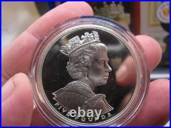 COINS 2002 UK Royal Mint Silver Proof Golden Jubilee Metric 1oz Crown Box COA