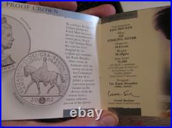 COINS 2002 UK Royal Mint Silver Proof Golden Jubilee Metric 1oz Crown Box COA