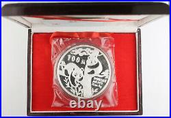China 1988 100 Yuan 12 Oz 999 Silver Panda GEM Proof Coin Sealed + BOX & COA