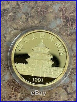 China 1991 Panda 3 Coins Gold & Silver Proof Set woth Box & COA SKU#7144