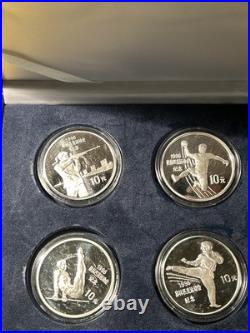 China 1995 4pc 10 Yuan Silver Proof 1996 Atlanta Olympics Set With Box & Certs