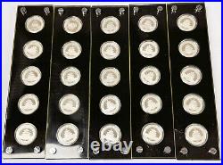 China 2007 Panda 25th Anniversary 25 pc 1/4 Oz Silver Coin Proof Set +BOX China 2007 Panda 25th Anniversary 25 pc 1/4 Oz Silver Coin Proof Set +BOX
