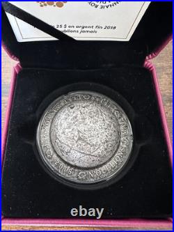 Coin Fine Silver Proof Lest We Forget 2018 Helmet Shaped $25 Canada BOX COA