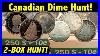 Coin Roll Hunting Canadian Dimes Silver Proofs 2 Box Hunt