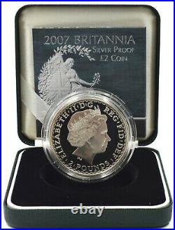 Coin Silver Proof 2007 Britannia 1oz £2 Box COA Bullion