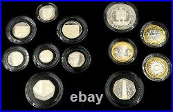 Coin Silver Proof 2009 12 Coin Year Set Kew Gardens 50p Box COA