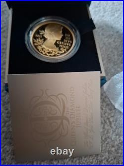Coin Silver Proof £5 Gold Plated Edition 2012 Queens Diamond Jubilee BOX / COA