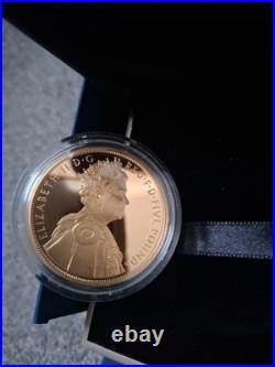 Coin Silver Proof £5 Gold Plated Edition 2012 Queens Diamond Jubilee BOX / COA
