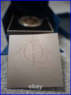 Coin Silver Proof £5 Gold Plated Edition 2012 Queens Diamond Jubilee BOX / COA