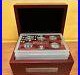 Complete 1999 2008 S US Mint Silver Proof Set State Quarters w Cherry Wood Box