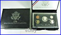 Complete Set 1992 thru 1998 7 Premier SILVER Proof Sets with Box & COA