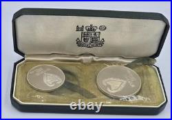 Cyprus 1976 Silver Proof 1 Pound & 500 Mils Coins Refugees Set Box