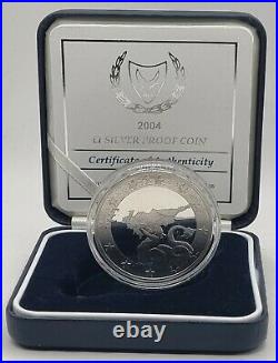 Cyprus 2004 Silver Proof 1 Pound Tritonas Accession To The Eu Box + Coa