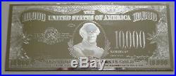 DISCOUNTED $10,000 GOLD NOTE PROOF 4oz CURRENCY UNC SILVER BAR + VELVET BOX