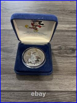 Disney 1991 America 215th 1oz Silver Proof Round Mickey Mouse #02598 Box COA