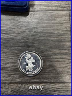 Disney 1991 America 215th 1oz Silver Proof Round Mickey Mouse #02598 Box COA
