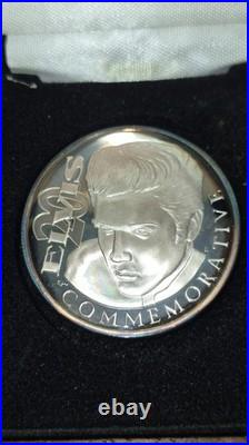 ELVIS PRESLEY 20TH COMMEMORATIVE 1oz TROY. 999 SILVER COIN PROOF BOX & COA#1645