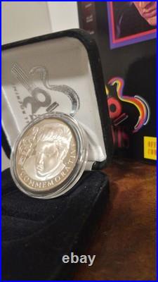 ELVIS PRESLEY 20TH COMMEMORATIVE 1oz TROY. 999 SILVER COIN PROOF BOX & COA#1645