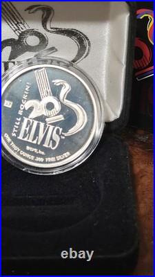 ELVIS PRESLEY 20TH COMMEMORATIVE 1oz TROY. 999 SILVER COIN PROOF BOX & COA#1645