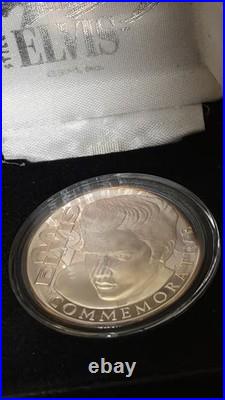 ELVIS PRESLEY 20TH COMMEMORATIVE 1oz TROY. 999 SILVER COIN PROOF BOX & COA#1645