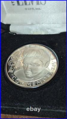ELVIS PRESLEY 20TH COMMEMORATIVE 1oz TROY. 999 SILVER COIN PROOF BOX & COA#1645