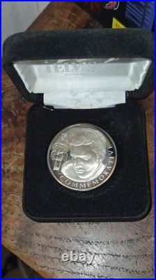ELVIS PRESLEY 20TH COMMEMORATIVE 1oz TROY. 999 SILVER COIN PROOF BOX & COA#1645