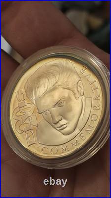 ELVIS PRESLEY 20TH COMMEMORATIVE 1oz TROY. 999 SILVER COIN PROOF BOX & COA#1645