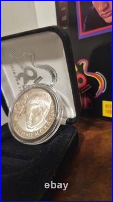 ELVIS PRESLEY 20TH COMMEMORATIVE 1oz TROY. 999 SILVER COIN PROOF BOX & COA#1645