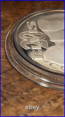 ELVIS PRESLEY 20TH COMMEMORATIVE 1oz TROY. 999 SILVER COIN PROOF BOX & COA#1645