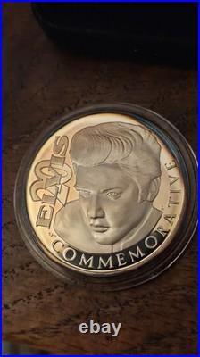 ELVIS PRESLEY 20TH COMMEMORATIVE 1oz TROY. 999 SILVER COIN PROOF BOX & COA#1645
