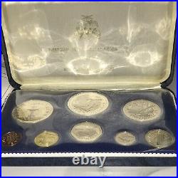 First 1973 Barbados Silver Proof Set 8 Coin Set / Box & COA 2oz. 999 Silver