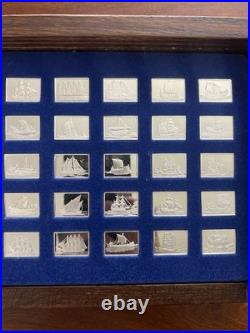 Franklin Mint Silver Proof Set 50Pcs The Greatest Sailing Ships In Display Box