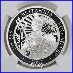 G. Britain 2022 1oz Silver Proof Britannia PF70UCAM NGC 6550026-076 Display Box