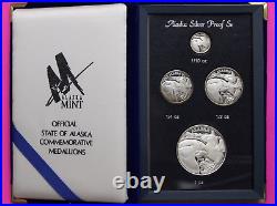 Gem 1995 Alaska Silver Proof Set Very Rare. 999 Fine Medallions Box & COA 7035