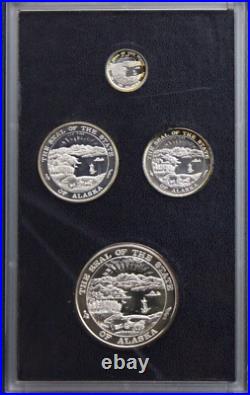 Gem 1995 Alaska Silver Proof Set Very Rare. 999 Fine Medallions Box & COA 7035