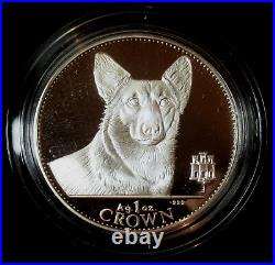 Gibraltar 1991 1 Crown Royal Dog 1 Oz. 999 Silver Proof Coin Box COA Gem