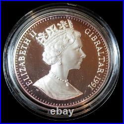 Gibraltar 1991 1 Crown Royal Dog 1 Oz. 999 Silver Proof Coin Box COA Gem